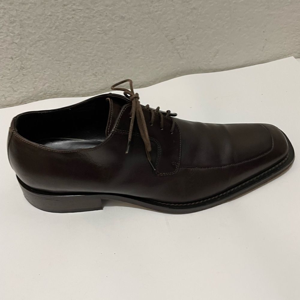 Via Spiga Men’s Oxfords Dress Shoes Leather Lace Up Brown Chocolate 10.5 Italy